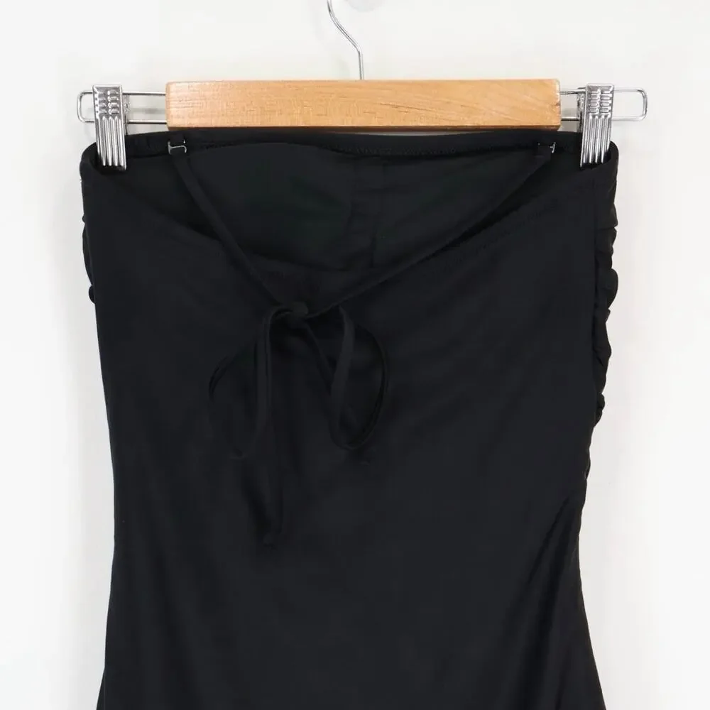 NWT J.Crew Factory Strapless One-Piece Swimsuit Black Size Small